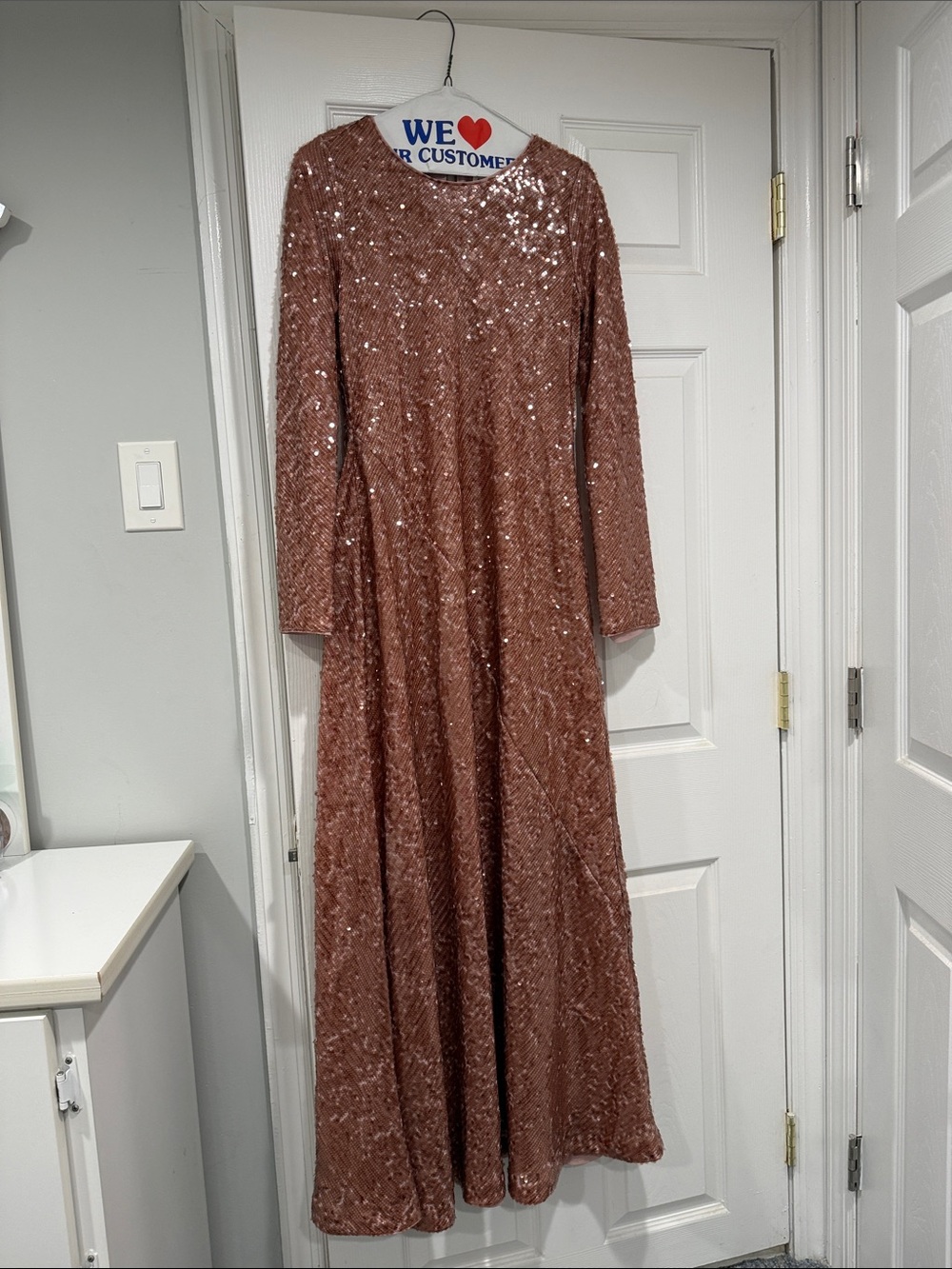 BIAS-CUT SEQUIN MAXI DRESS